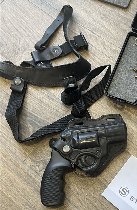 Кобура під Револьвер оперативна поясна формована шкіра чорна