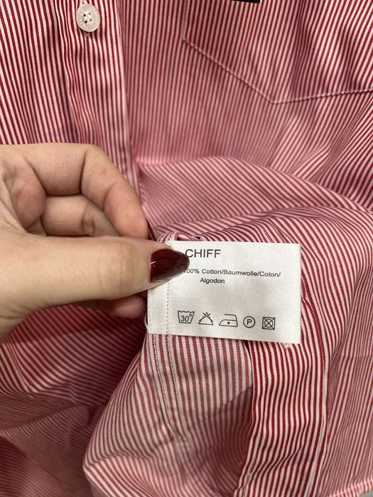 Koszula męska Tommy Hilfiger L bialo czerwona nowa 100% cotton bawelna