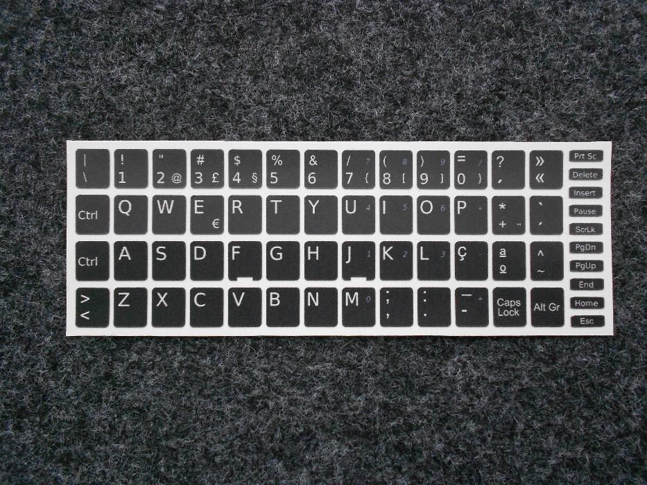 Película Teclado Autocolante Preto Windows PT 11x13 Keyboard Stickers