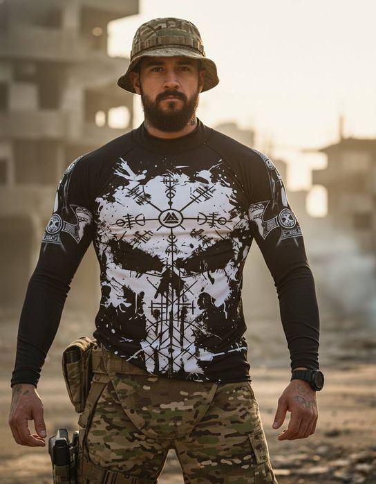 Тактичний військовий Рашгард Odin / рашгард punisher / рашгард Voron