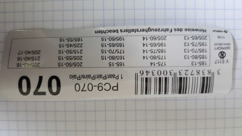 Łańcuchy śnieg. do osob. 185/65/R15, 195/65/R15,195/55/R16,