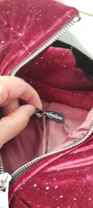 Bomber jacket em veludo com brilho