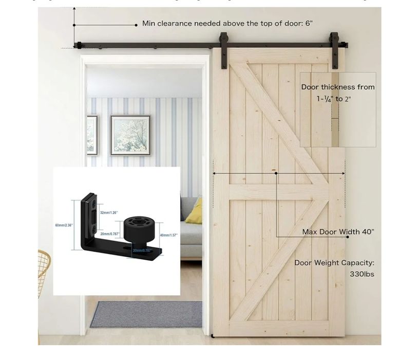 SMST System Do Drzwi Przesuwnych 228 cm - Kompletny Zestaw Z Prowadnic