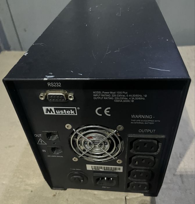 Б/У ИБП mustek powermust 1000va plus 600 вт, рабочий, без аккумулятора