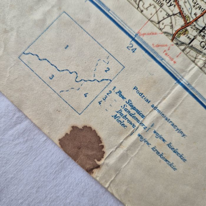 Stara mapa PL niemcy Wehrmachtu Szczucin Stopnica rzeka Wisła