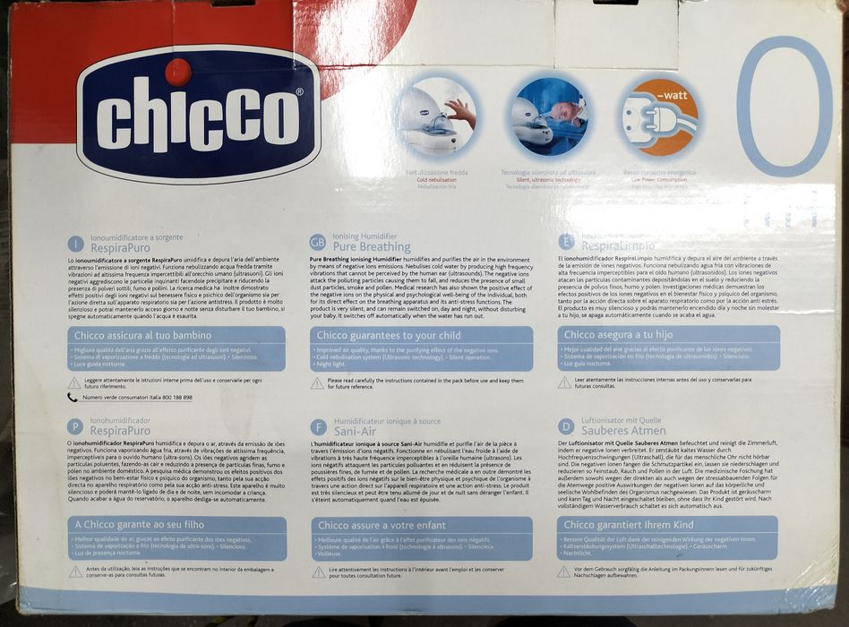 Humidificador Ionizador Chicco RespiraPuro (Na Caixa Original)