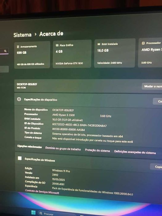 Computador Ryzen 5//GTX 1650