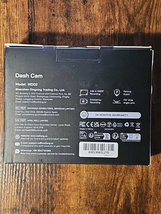 Kamera samochodowa WOLFANG przednia i tylna 2,5K, kamera samochodowa