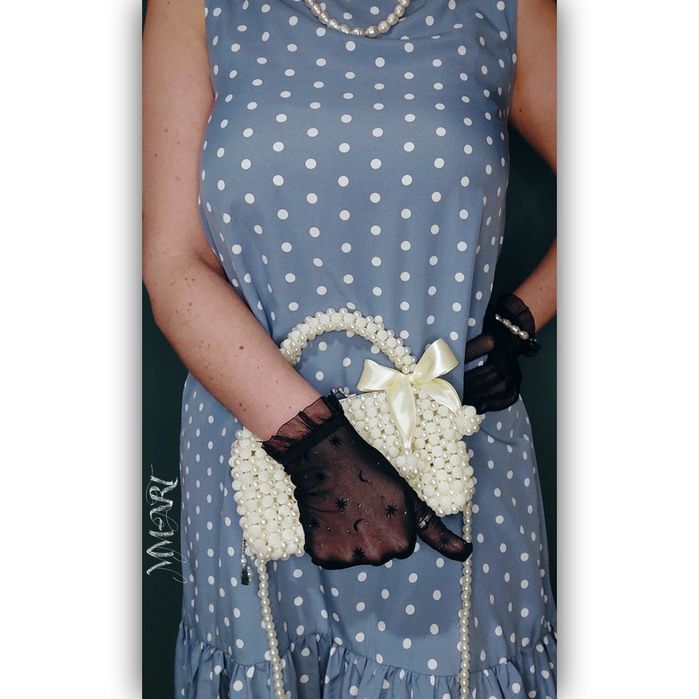 Perełkowa torebka , kopertówka