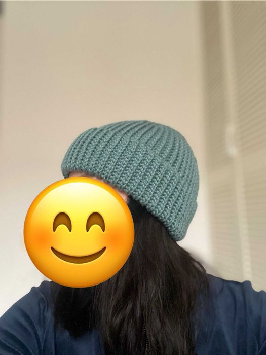 Ręcznie dziergana uniseksowa czapka z alpaki – handmade