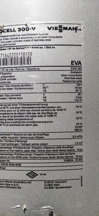 Bojler 160 L VIESSMANN nierdzewka IDEALNY zasobnik