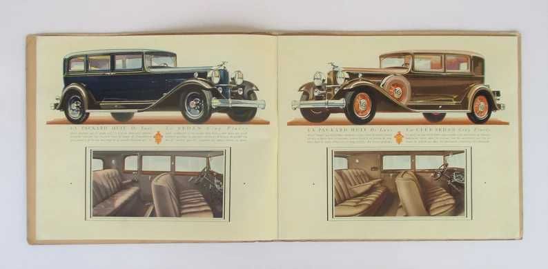 Raro antigo cátalogo ilustrado The Packard Eight De Luxe
