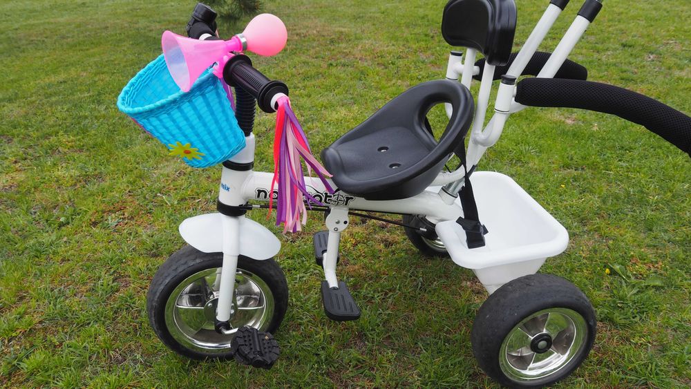 ROWER ,rowerek trójkołowy,Baby Mix Navigator,pchacz,biały,biegowy