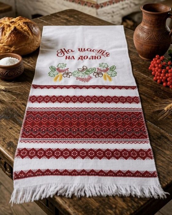 Рушник весільний вишитий НА ЩАСТЯ НА ДОЛЮ