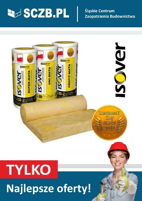 Wełna mineralna ISOVER Unimata Supermata Profitmata 5cm 10cm 15cm 20cm