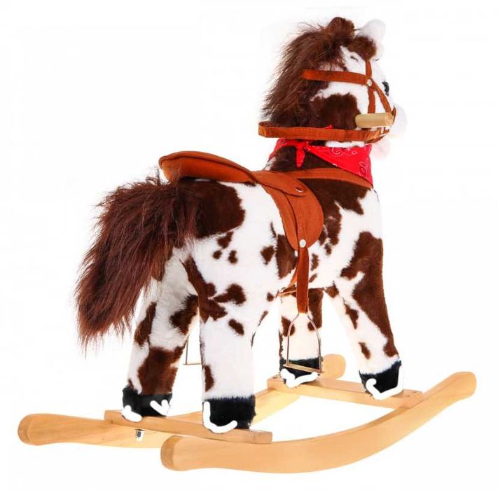 Nowy Łaciaty Konik na Biegunach z Efektami Dźwiękowymi Plusz (OKAZJA)