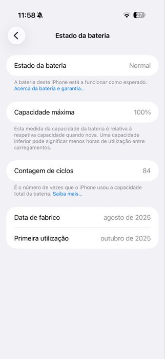 iPhone 17 Air 256GB 100% Bateria C/Garantia