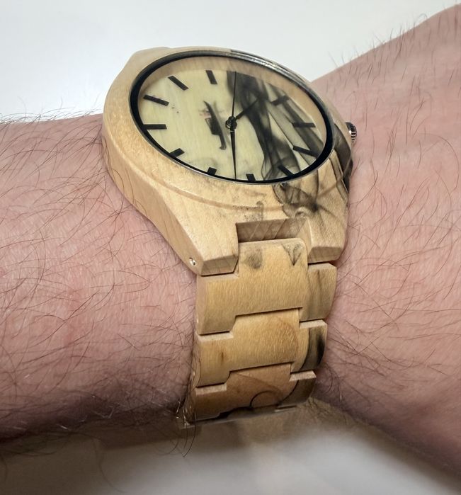 Стильний, легкий, аналоговий, кварцовий дерев'яний наручний годинник