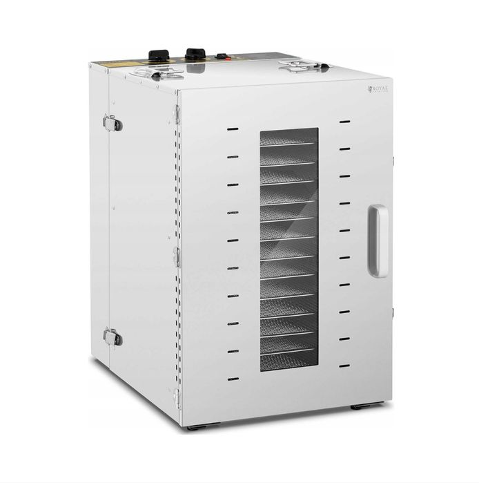 Suszarka spożywcza na gwarancji do 2028 r. do grzybów, owoców, 16 rusztów Dehydrator Royal Catering RCDA-1350/100S 1500 W