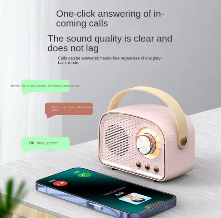 Ретро мини-динамик Bluetooth колонка мини  плеер