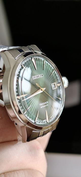 Zegarek męski Seiko SRPE15J1 Presage Automatic Zielony