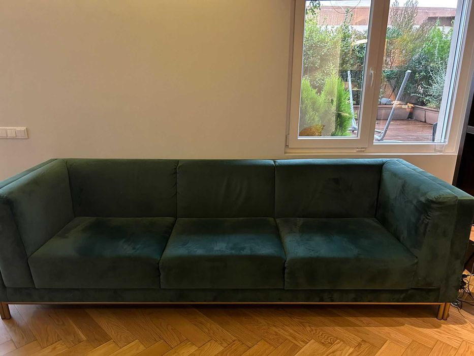 Lindo sofá verde 3 lugares semi-novo