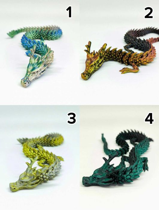 3D-друк Дракон-хамелеон-антистрес 45см