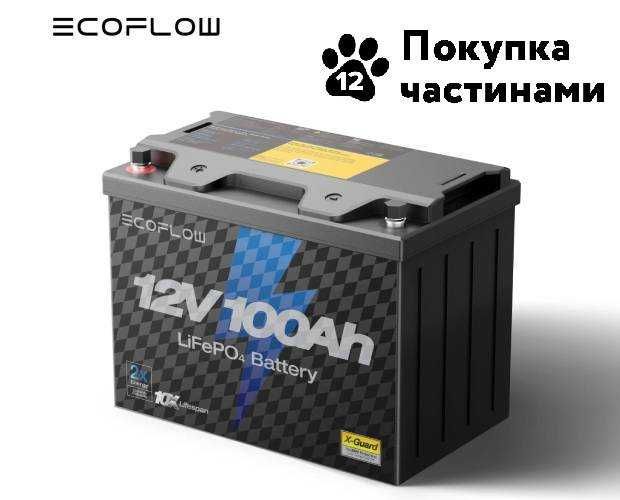 Акумулятор LiFePO4 для ДБЖ з BMS 12.8В 100А 1.28Квт G27 EcoFlow USA
