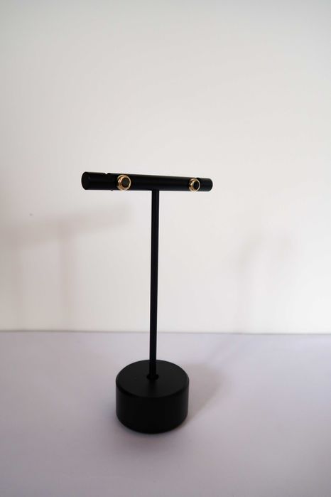 Złote Kolczyki Sztyfty Czarna Cyrkonia | Próba Złota 585