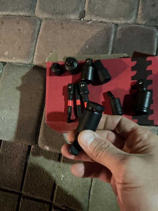 Набор10шт якіснихУдарних cr-va перехідник адаптер карданчик1/4 3/8 1/2