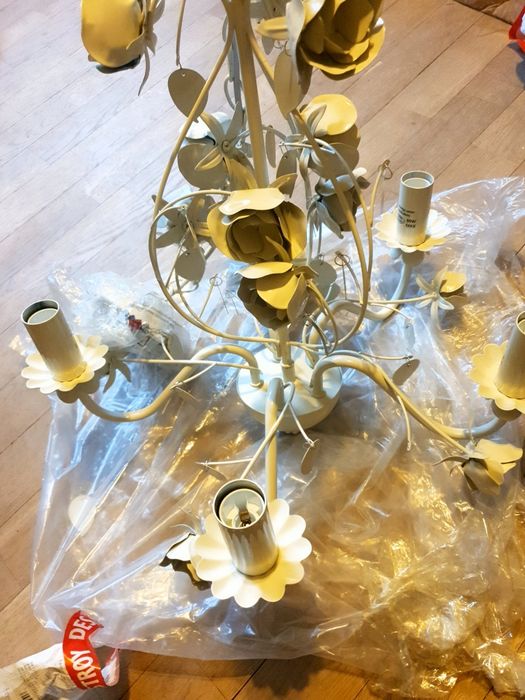 Nowy żyrandol rustykalny lampa wisząca ecru