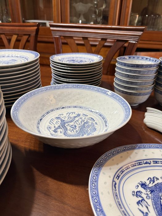 Serviço de jantar porcelana chinesa bago arroz