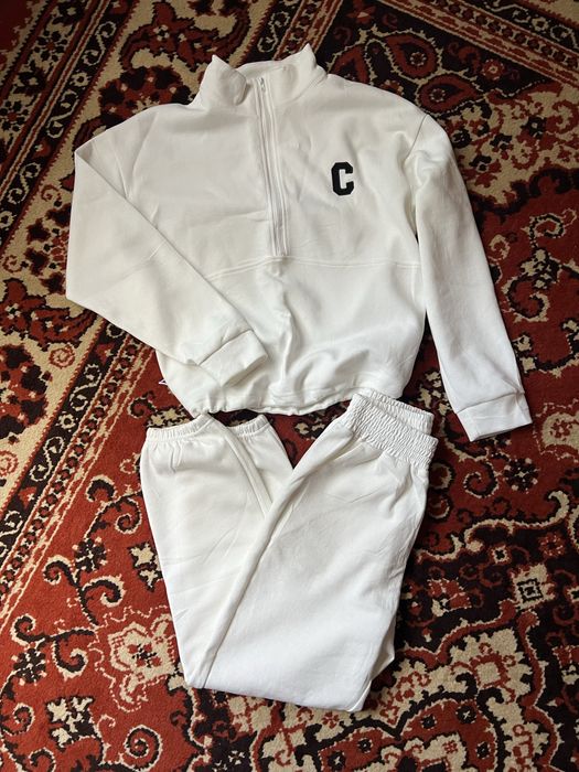 Женский спортивный, прогулочный, белый костюм