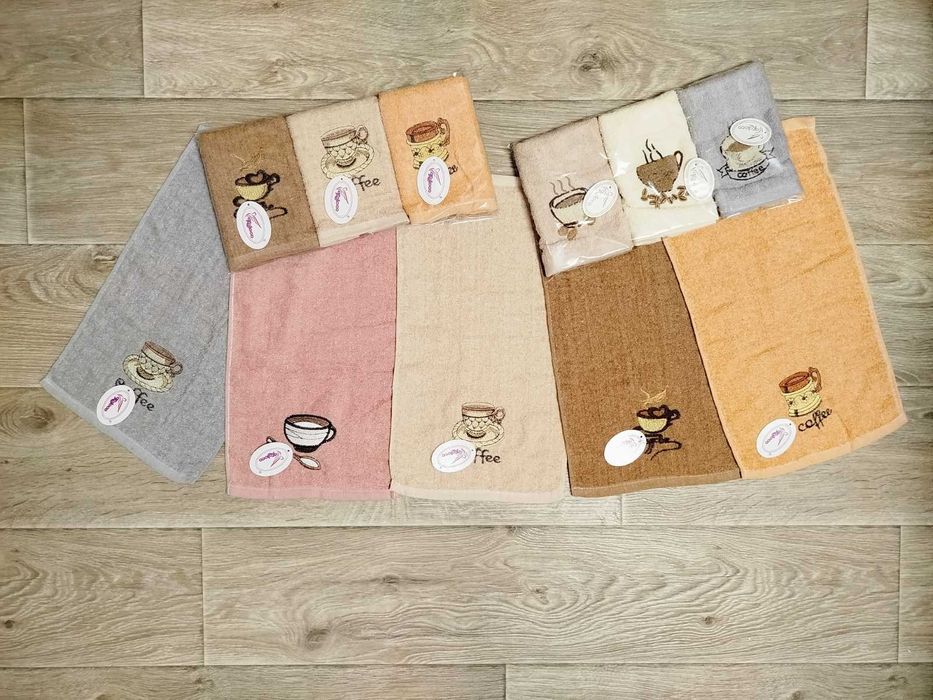 Акційна ціна до свята на подарунок рушники: оливка, лаванда та кава