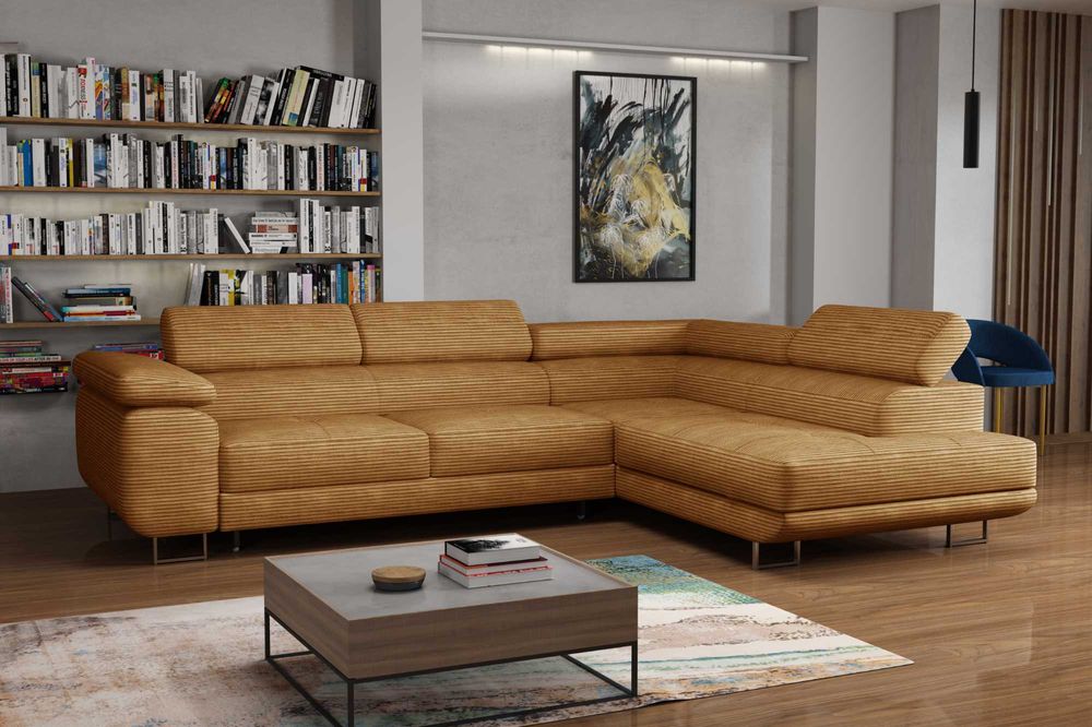 Narożnik Rio. Rogówka. Regulowane zagłówki. Sztruks! Szybka dostawa!