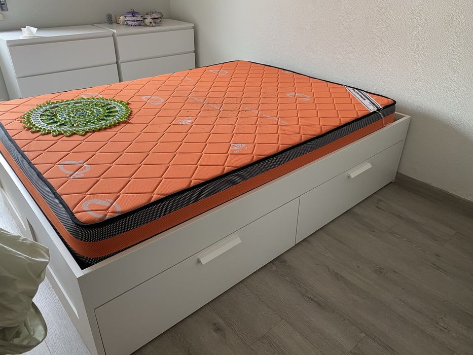 Cama BRIMNES + Colchão Incluído + Extrato