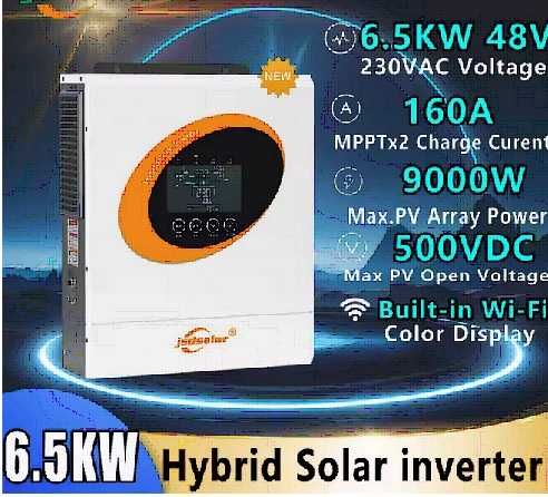 Falownik Hybrydowy Off Grid 6.5kW, 48v 60v-450MPPT działa bez baterii