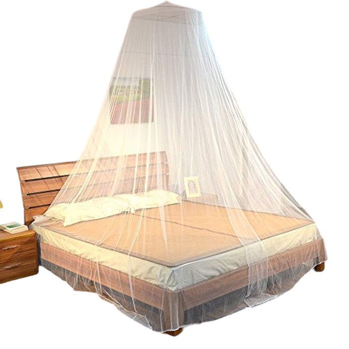 moskitiera na łóżko podwójne, biała, duża siatka na owady na podróż