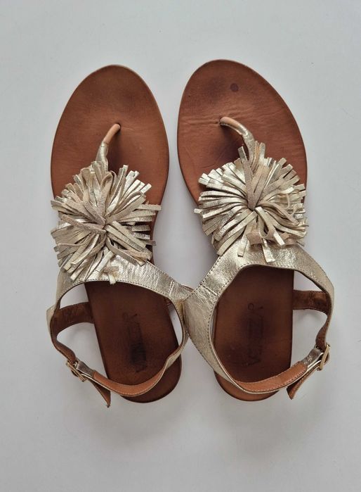 Sandały damskie złote, Venezia, rozm.41