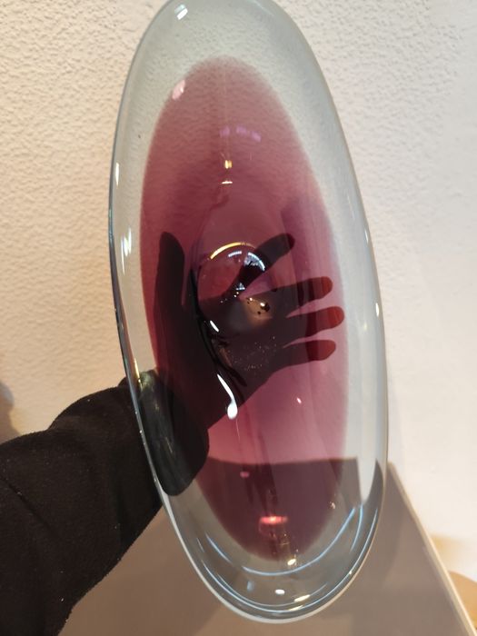 Szklana duża patera vintage retro prl kolorowe szkło