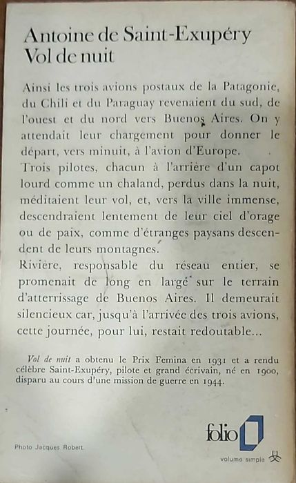 Livro Ref Par1 - Saint-Exupéry - vol de nuit