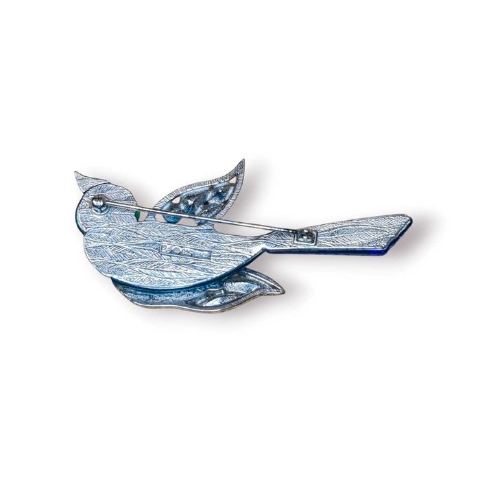 Broche Swarovski “Benua Blue Zircon”– Coleção Paradise(2002)– c/ Caixa