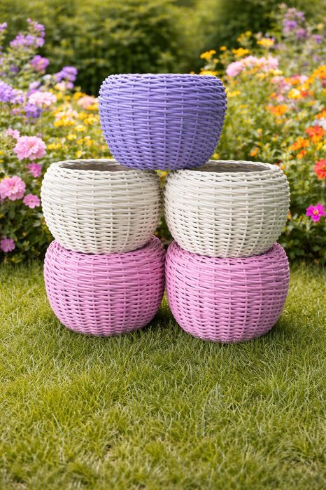 Кашпо для квітів з ротангу на 5 л