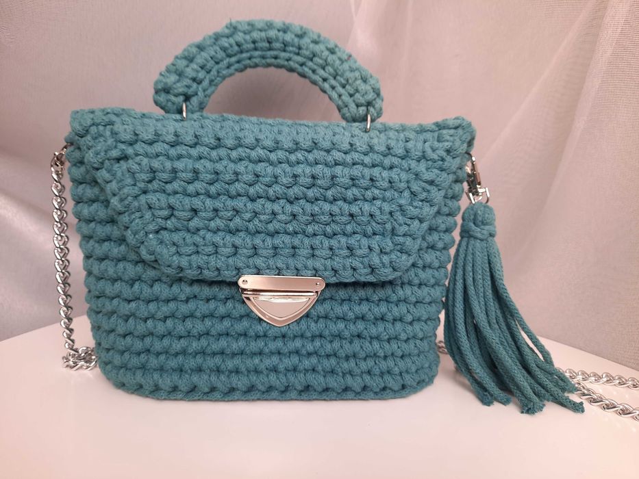 Torebka handmade ze sznurka bawełnianego