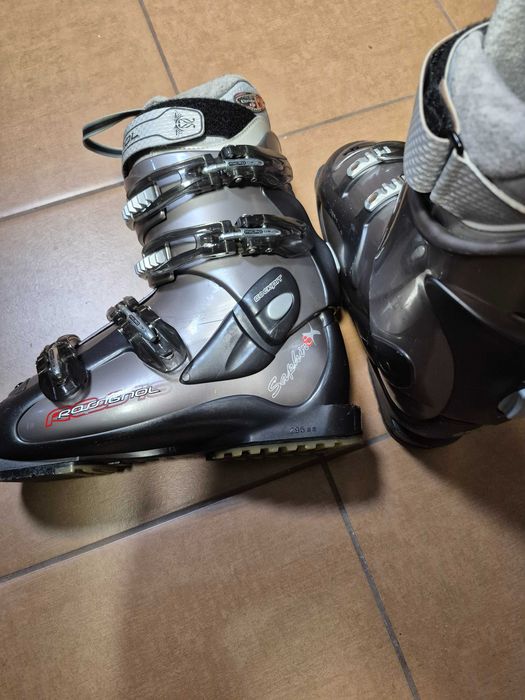 Buty narciarskie damskie 25.5 i kask UVEX z szybą 60-61