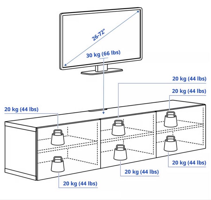 Szafka RTV na złotych nogach