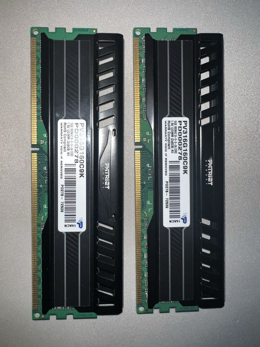 32GB RAM DDR3 Patriot Viper 1600MHz (2x16GB) CL9 – Excelente estado