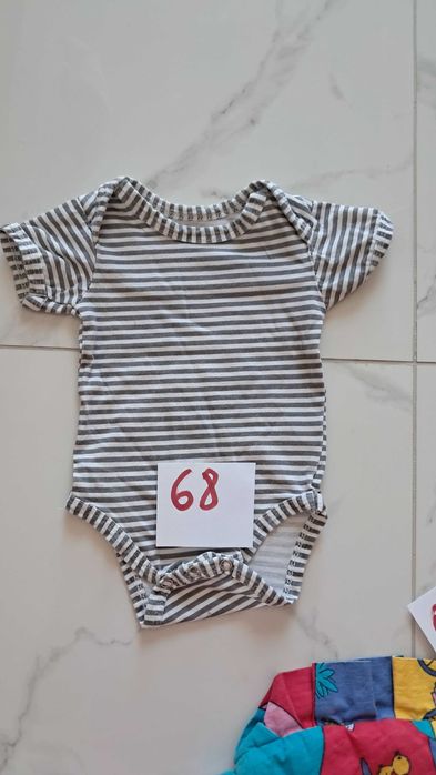 Body niemowlęce paski paseczki krótki rękaw