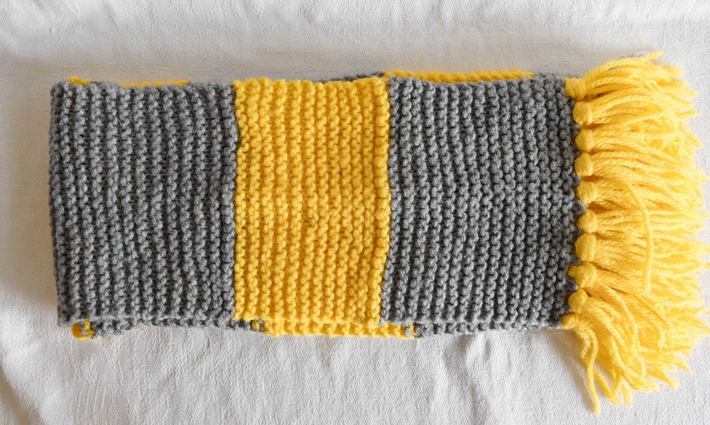 Тплий в'язаний шарф Гафелпаф Гаррі Поттер Гогвартс Хогвартс