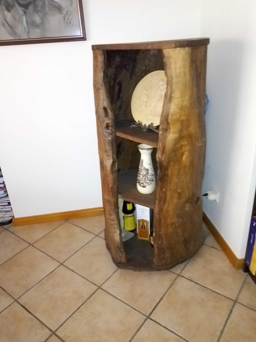 Estante em tronco de castanheiro